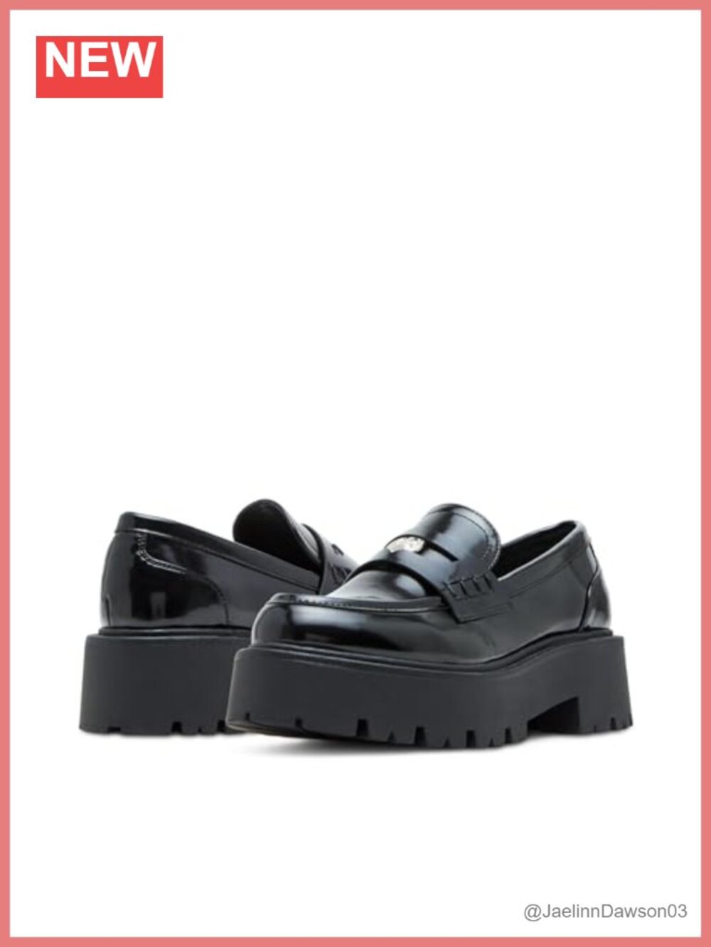 Chunky Block Heel Penny Loafer Slip-On Shoes for Women Cushioned PU